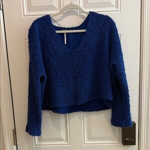 Free People Vibrant Blue Knit Sweater